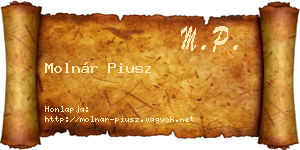 Molnár Piusz névjegykártya